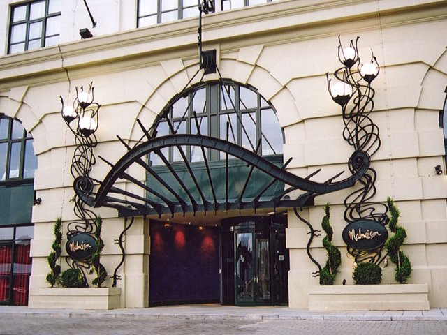 Glazed canopy, lighting and signage, Malmaison Hotel, Newcastle.