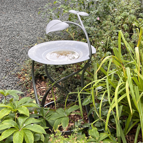 Forged Bird Bath for the garden, galvanised and painted.
