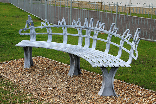 Simple robust seating for a public park. All steel, galvanised to prevent corrosion and offer zero maintenance.