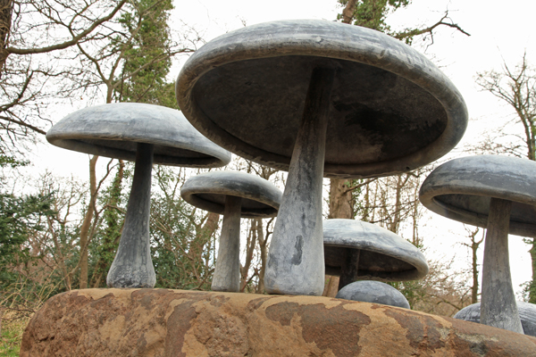 Forged mushroom detail.