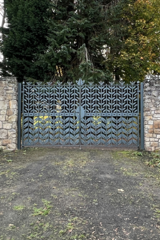 Espalier Double Gate, Kinneil House walled garden, Bo'ness. Design based on the espalier fruit trees that would have grown in the walled garden.